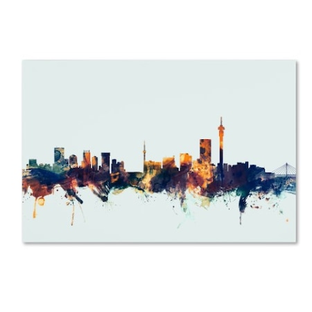 Michael Tompsett 'Johannesburg Skyline Blue' Canvas Art,16x24